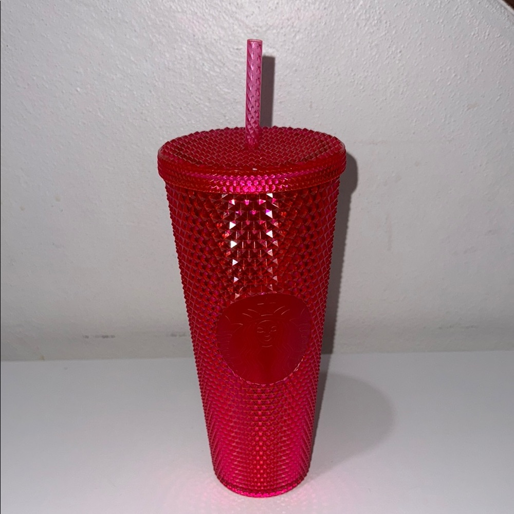 Starbucks Red Textured Tumbler with Straw